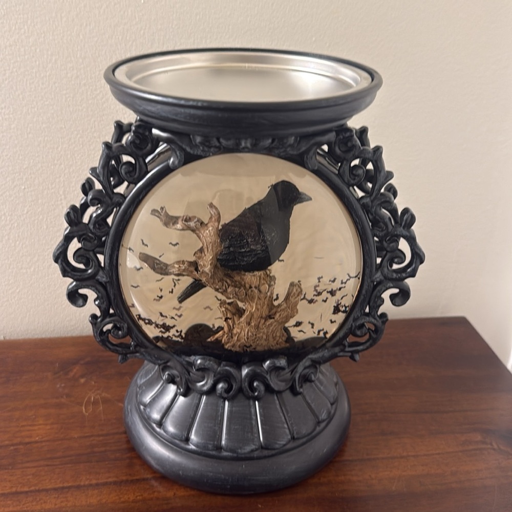 Bath & Body Works Halloween 2022 Raven Water Globe Musical Candle Holder - Picture 7 of 9